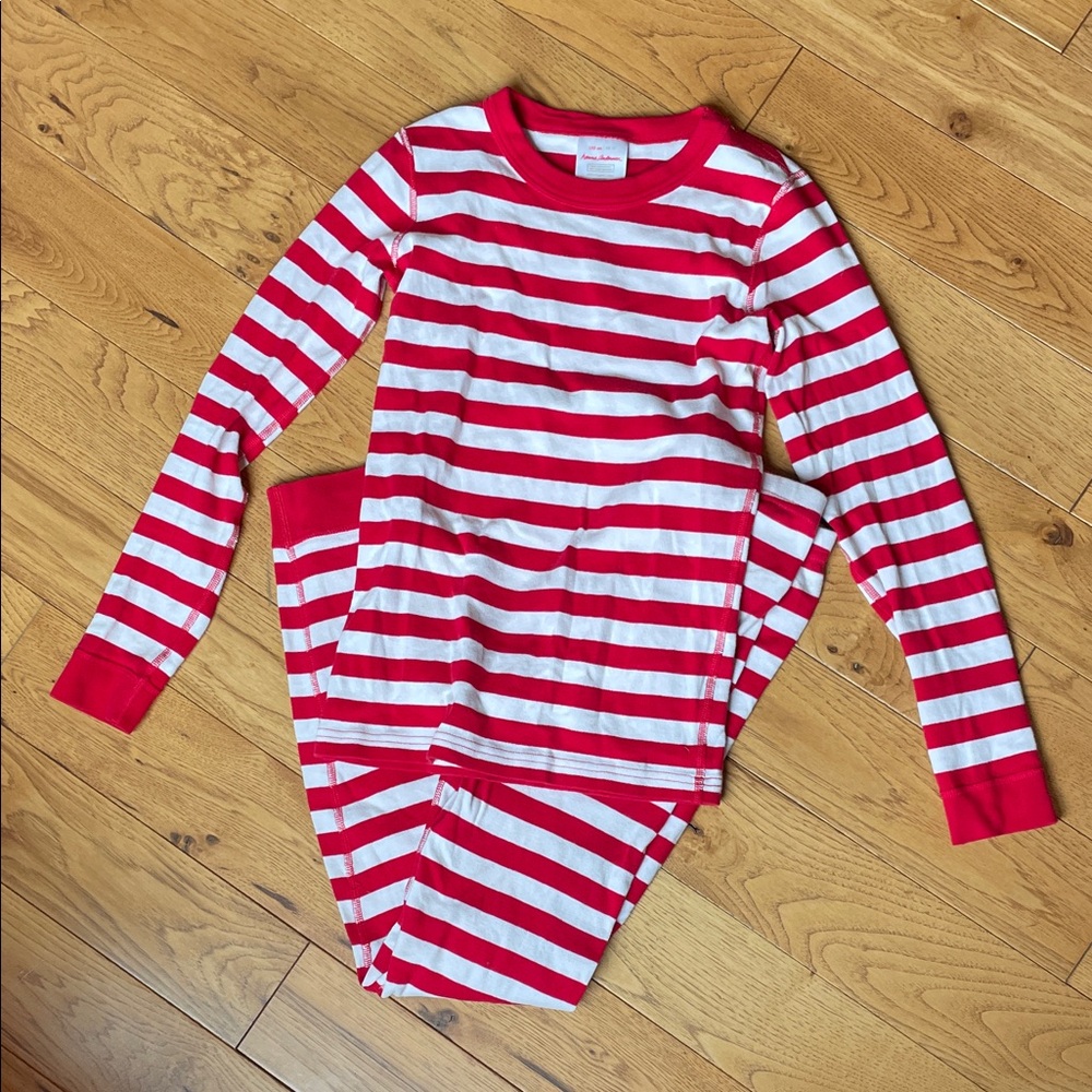 Hanna Andersson Bold Red and White Striped pajama set size 12